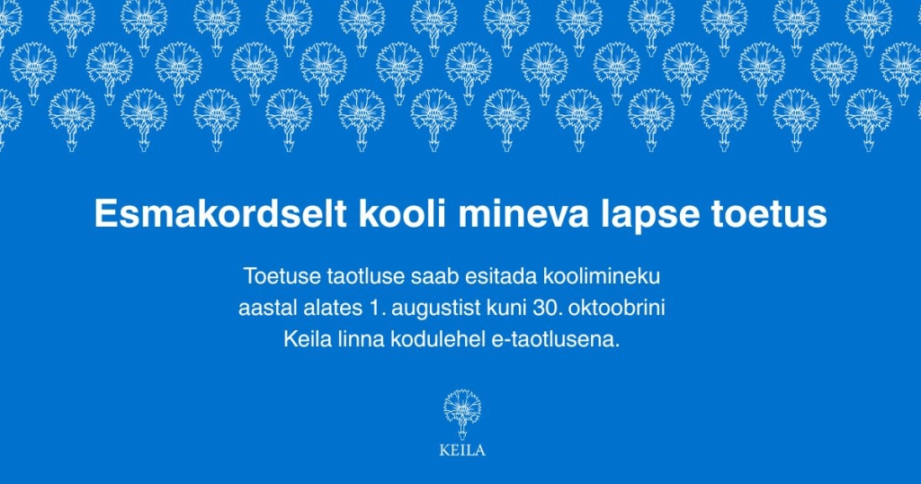 Esmakordselt kooli mineva lapse toetus
